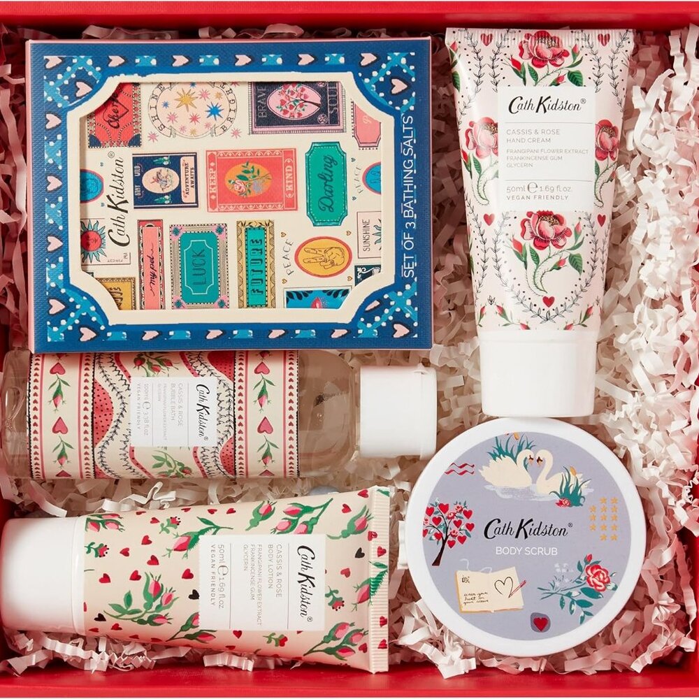 Heathcote & Ivory Cath Kidston Keep Kind Cassis & Rose Pamper Hamper Gift Set